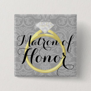 Matron of Honor Ring Bridal Wedding Party Button