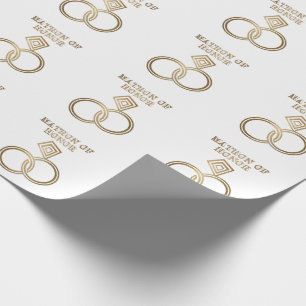 Matron of Honor Romantische gouden ringen bruiloft Cadeaupapier