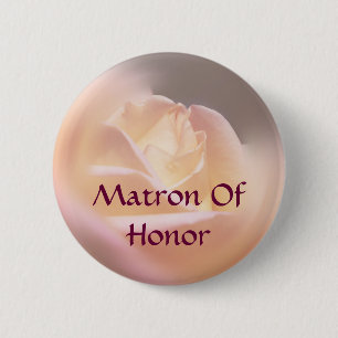 Matron of Honor Roos Flower Wedding Button