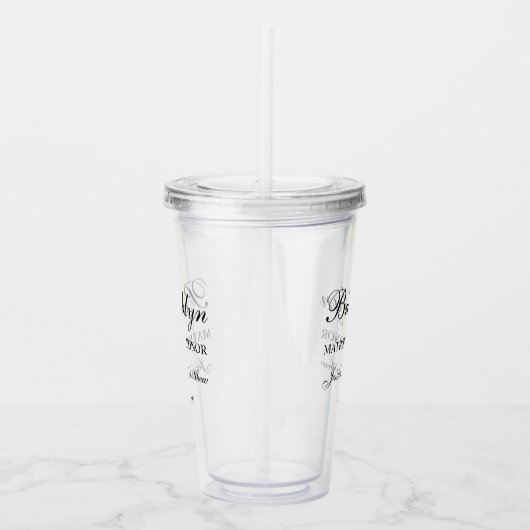 Matron of Honor Script Gepersonaliseerd Acryl Drinkbeker (Rechts)
