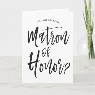 Matron of Honor Script Stijl Custom Wedding Kaart