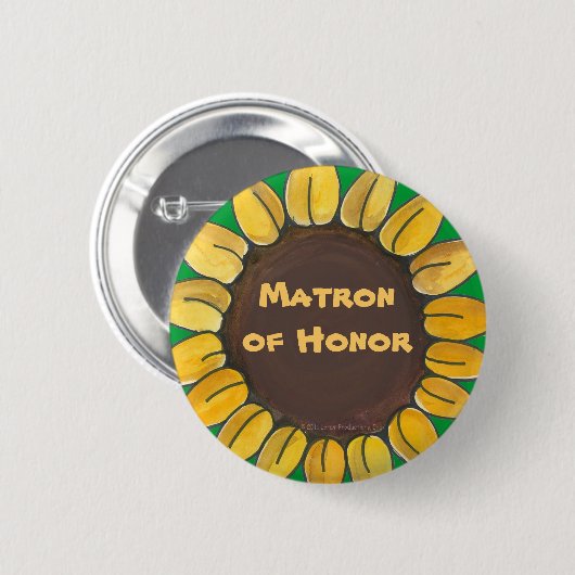 Matron of Honor Sunflower Button (Voorkant /achterkant)