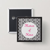 Matron of Honor Vierkante Button 5,1 Cm (Voorkant /achterkant)