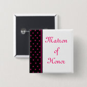 Matron of Honor Vierkante Button 5,1 Cm (Voorkant /achterkant)