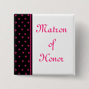 Matron of Honor Vierkante Button 5,1 Cm