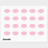 Matron of Honor Wedding Oval Pink Ronde Sticker (Vel)