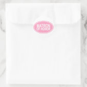 Matron of Honor Wedding Oval Pink Ronde Sticker (Tas)