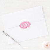 Matron of Honor Wedding Oval Pink Ronde Sticker (Envelop)
