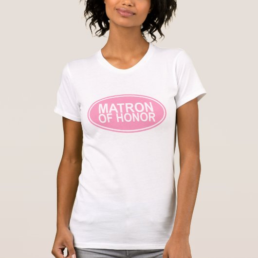Matron of Honor Wedding Oval Pink T-shirt (Voorkant)