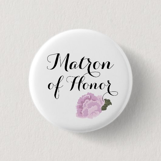 Matron of Honor Wedding Pinback Buttonnen Badges Ronde Button 3,2 Cm (Voorkant)