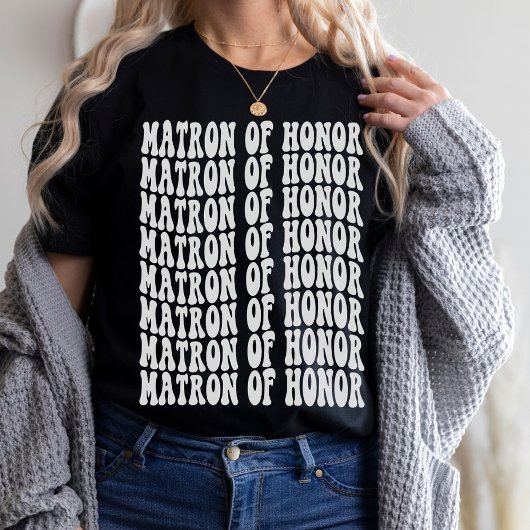 Matron of Honor White Matching Bridal Party T-shirt