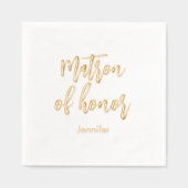 Matron of Honor Yellow White Gold Wedding Folie Servetten (Voorkant)