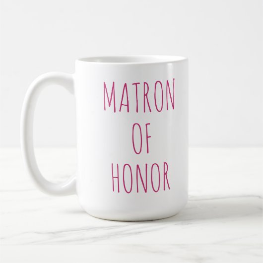 Matron van Honor Pink Font Coffee Mok Wedding Part (Links)