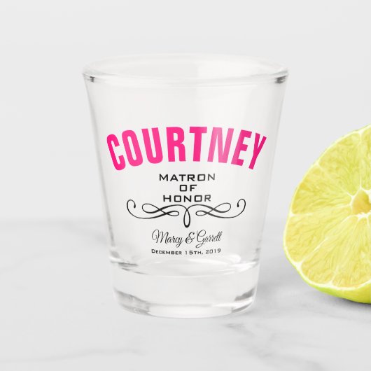 MATRON VAN HONOR WEDDING PARTY SHOT GLASS SHOT GLAS (Voorkant)