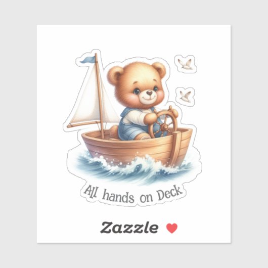 Matroos Teddybeer Sticker (Vel)