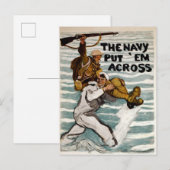 matroos wading terwijl hij een soldaat op zijn sch briefkaart (Voorkant / Achterkant)