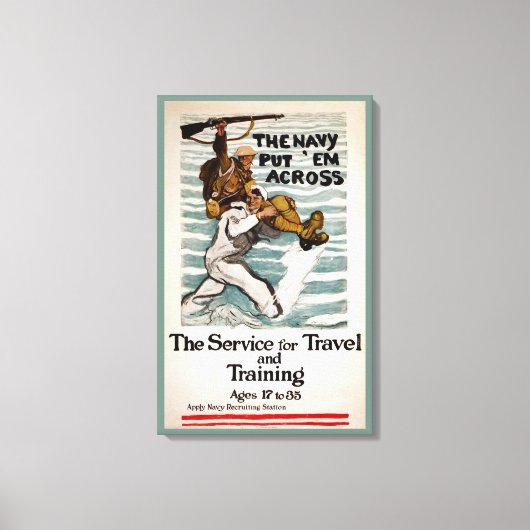 matroos wading terwijl hij een soldaat op zijn sch canvas afdruk (Voorkant)