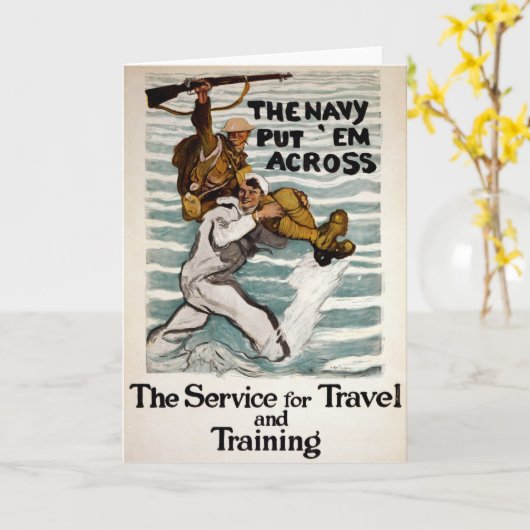 matroos wading terwijl hij een soldaat op zijn sch kaart (Gele Bloem)