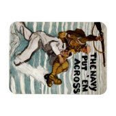 matroos wading terwijl hij een soldaat op zijn sch magneet (Horizontaal)