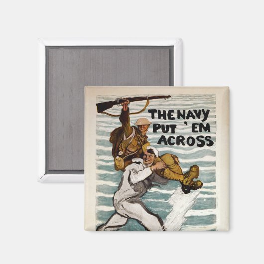 matroos wading terwijl hij een soldaat op zijn sch magneet (Voorkant / Achterkant)