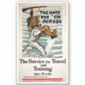 matroos wading terwijl hij een soldaat op zijn sch sticker (Voorkant)