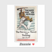 matroos wading terwijl hij een soldaat op zijn sch sticker (Vel)