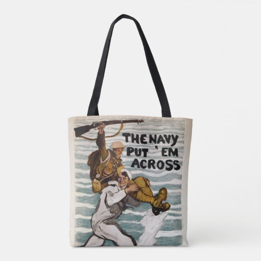 matroos wading terwijl hij een soldaat op zijn sch tote bag (Achterkant)