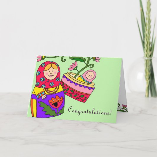 Matroshka en Baby Kaart (Voorkant)