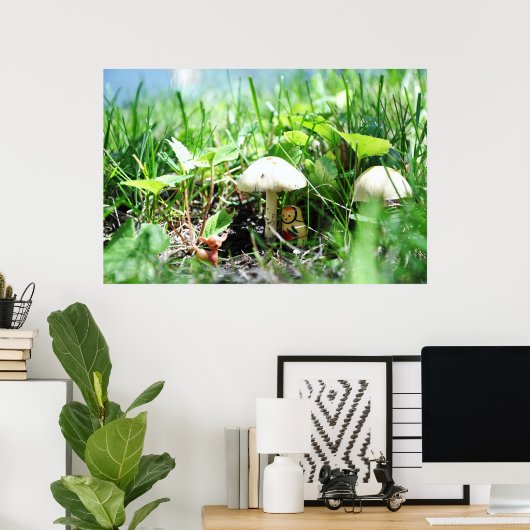 Matroshka in een paddenstoeltje poster (Thuiskantoor)