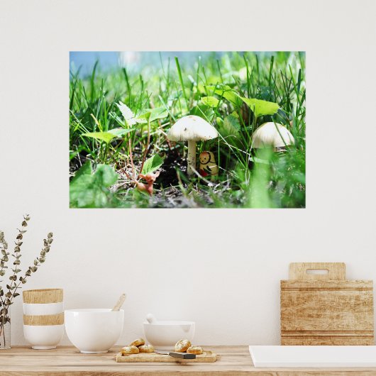 Matroshka in een paddenstoeltje poster (Keuken)