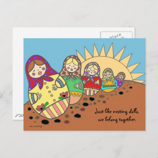Matroshka Nesting Dolls Ukraine Folk Art Briefkaart (Voorkant / Achterkant)