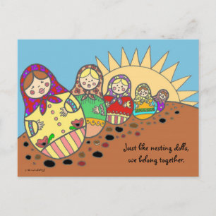 Matroshka Nesting Dolls Ukraine Folk Art Briefkaart