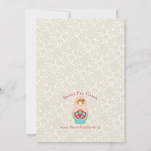 Matroyshka Russian Nesting Dolls Shower Kaart (Achterkant)