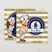 matrozenjongen nautisch Baby shower Kaart (Voorkant / Achterkant)