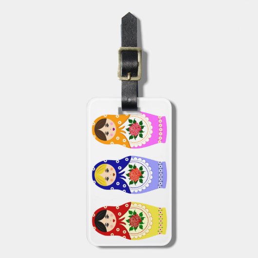 Matryoschka bagagelabel poppen (Voorkant verticaal)