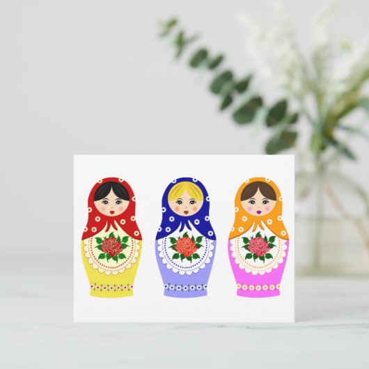 Matryoschka Dols Briefkaart (Staand voorkant)