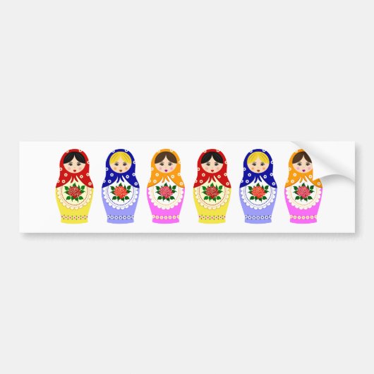 Matryoschka Dols Bumpersticker (Voorkant)