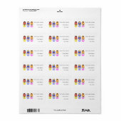 Matryoschka poppen adresetiketten etiket (Full Sheet)