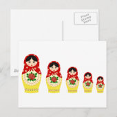 Matryoschka poppen rood briefkaart (Voorkant / Achterkant)