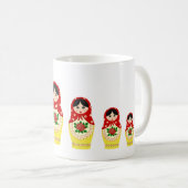 Matryoschka poppen rood koffiemok (Voorkant rechts)