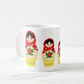 Matryoschka poppen rood koffiemok (Voorkant links)