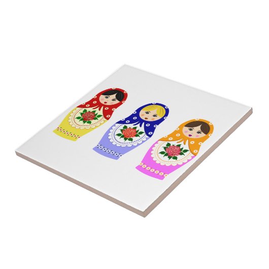 Matryoschka-poppentegel Tegeltje (Zijkant)