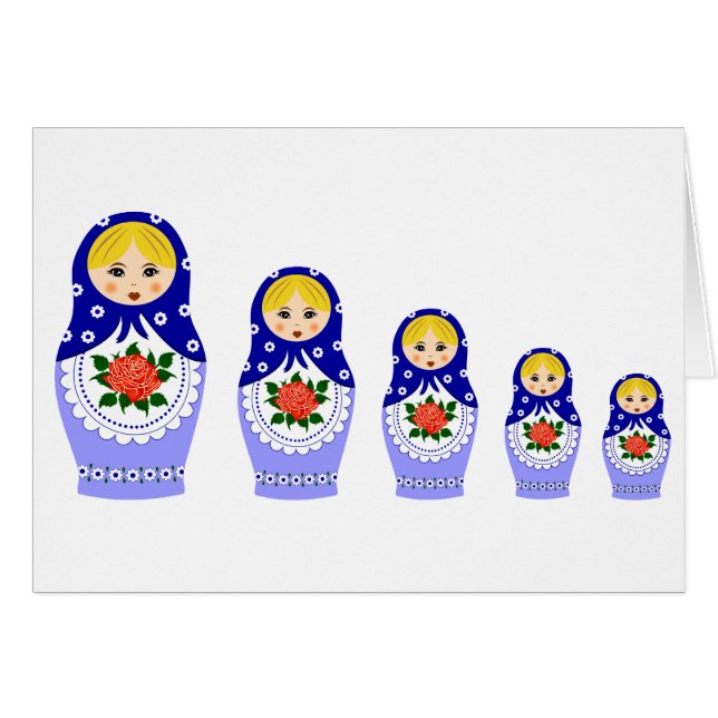 Matryoschka poppetblauw (Voorkant Horizontaal)