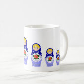 Matryoschka poppetblauw koffiemok (Voorkant rechts)