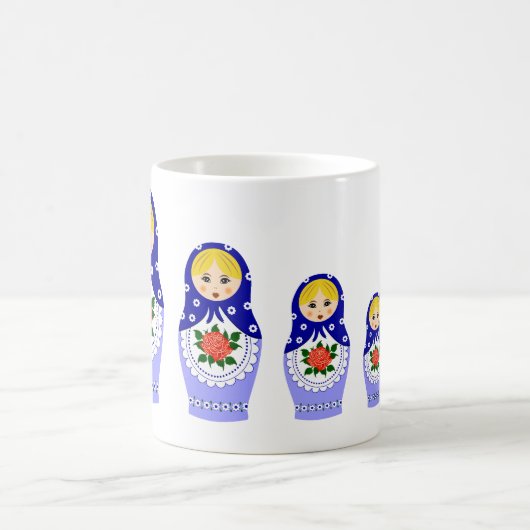 Matryoschka poppetblauw koffiemok (Center)