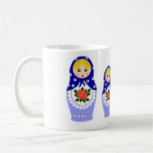 Matryoschka poppetblauw koffiemok (Links)
