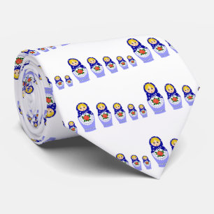 Matryoschka poppetblauw stropdas