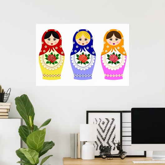 Matryoschka poster poppen (Thuiskantoor)