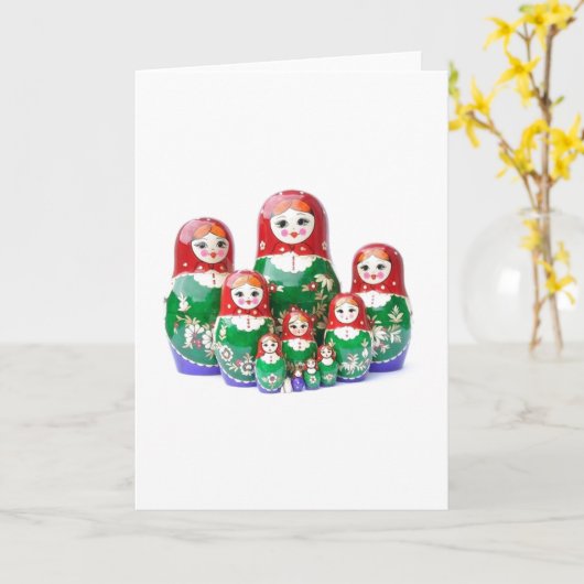 Matryoshka - матрёшка (Russische Doll) Kaart (Gele Bloem)