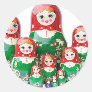 Matryoshka - матр ёшк аRussische Dolls) Ronde Sticker